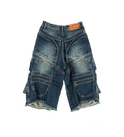 EXPANDABLE SHORTS LIGHT WASH