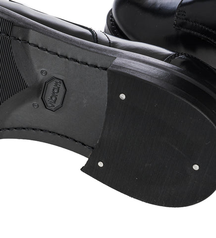 RECEPTION SHOE GLAZED BLACK LEATHER