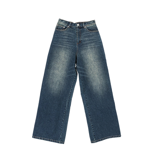 BACK STRAPPED JEANS LIGHT WASH