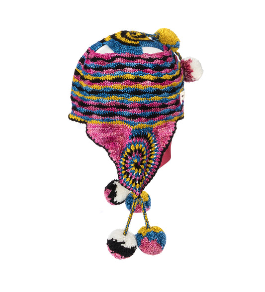 CROCHET HELMET HAT RAINBOW