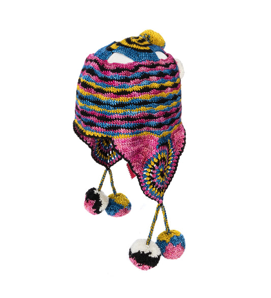 CROCHET HELMET HAT RAINBOW