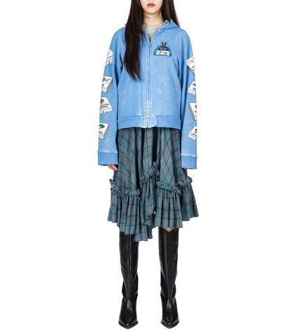 CHECKED STRAPPED-IN DRESS GREY/BEIGE