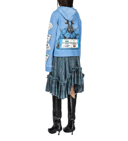 CHECKED STRAPPED-IN DRESS GREY/BEIGE