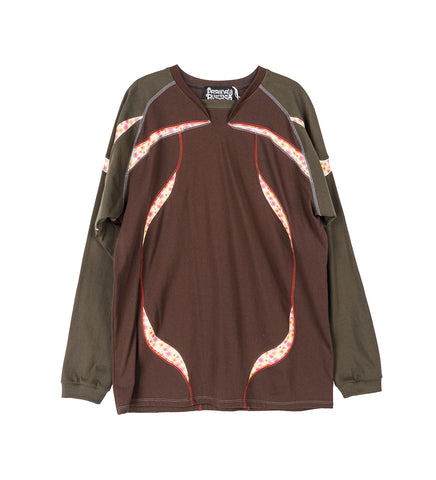 SPORT JERSEY LONG SLEEVE BROWN/FLOWER