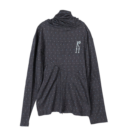 OHNE LONG SLEEVE MOCK NECK BLACK/SAPPHIRE