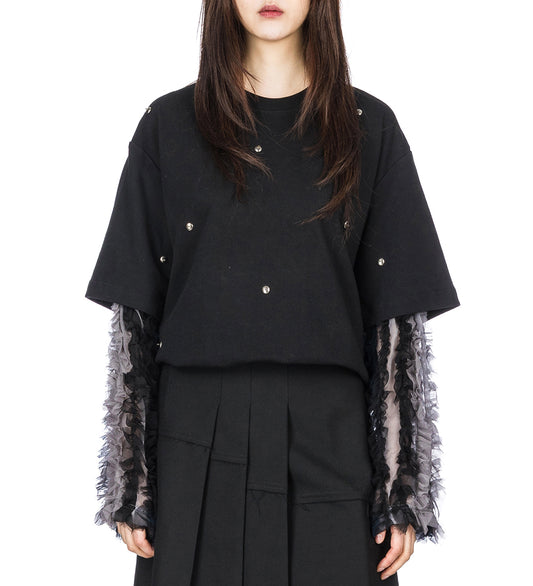 DOUBLE LAYERED TEE JET BLACK