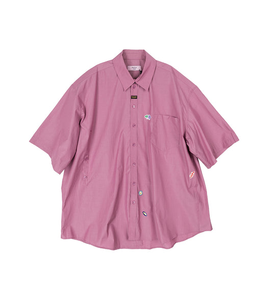 BOXY WRAP SHIRT PURPLE/BLACK STRIPE