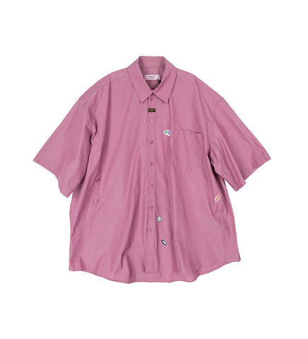 BOXY WRAP SHIRT PURPLE/BLACK STRIPE