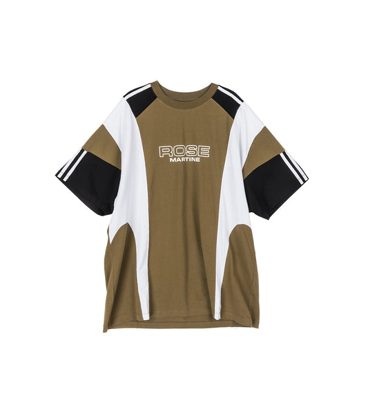 OVERSIZED PANELLED T-SHIRT GREEN KHAKI