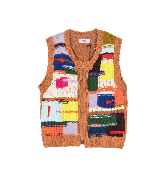 HANDKNIT ZIP VEST MULTI