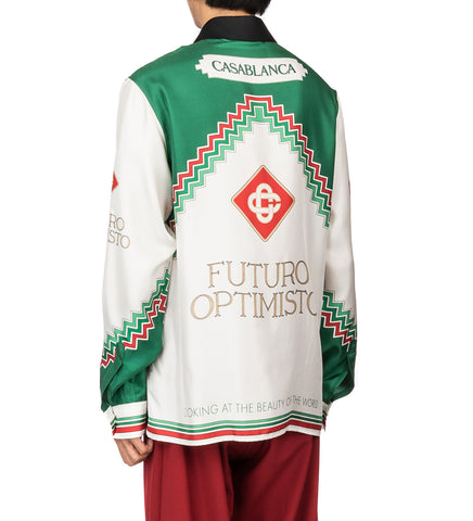 CASABLANCA LONGSLEEVE SILK SHIRT FUTURO OPTIMISTO