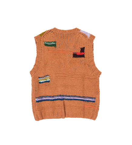 HANDKNIT ZIP VEST MULTI