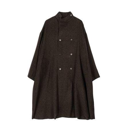 HEAVY WOOL OVERSIZED COAT BROWN