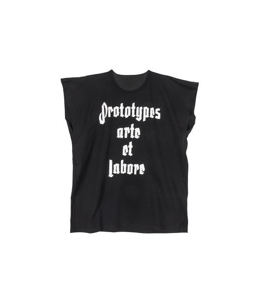 MUSCLE TEE PRINTED BLACK
