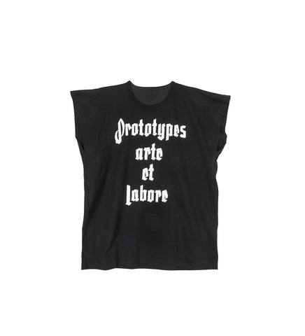 MUSCLE TEE PRINTED BLACK