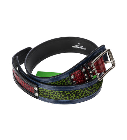 CHEETAH TROUSER BELT GREEN MULTI