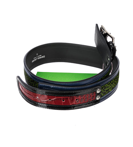 CHEETAH TROUSER BELT GREEN MULTI