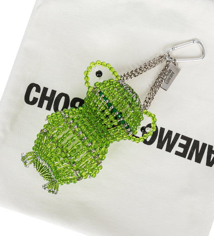 GREEN SAFETY PIN FROGGY KEYCHAIN GREEN