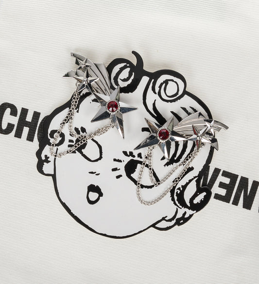 SHOOTING STAR HAIR CLIPS SILVER