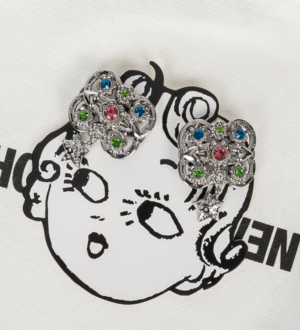 GEM DROP HAIR CLIPS SILVER