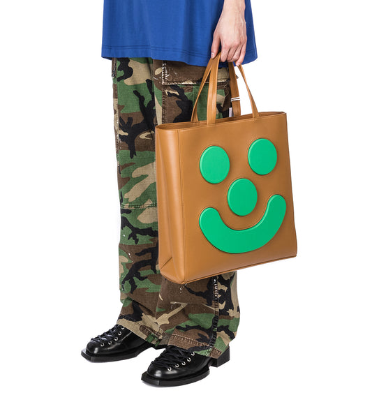 SMILE TOTE BAG CAMEL