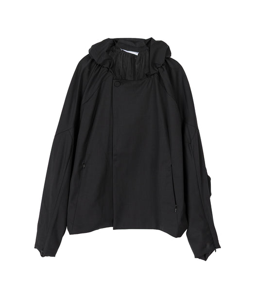 HELMOND GATHERED BLOUSON CROW BLACK