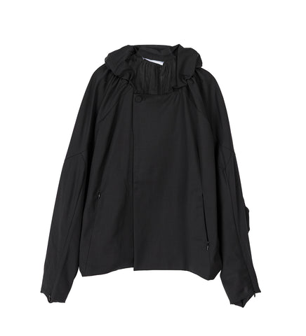 HELMOND GATHERED BLOUSON CROW BLACK