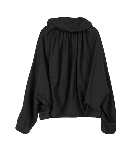 HELMOND GATHERED BLOUSON CROW BLACK