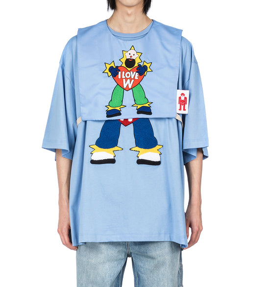 I LOVE W TOP PLACID BLUE