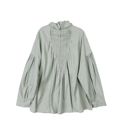 EVERS PLEATED SHIRT SOFT GREEN