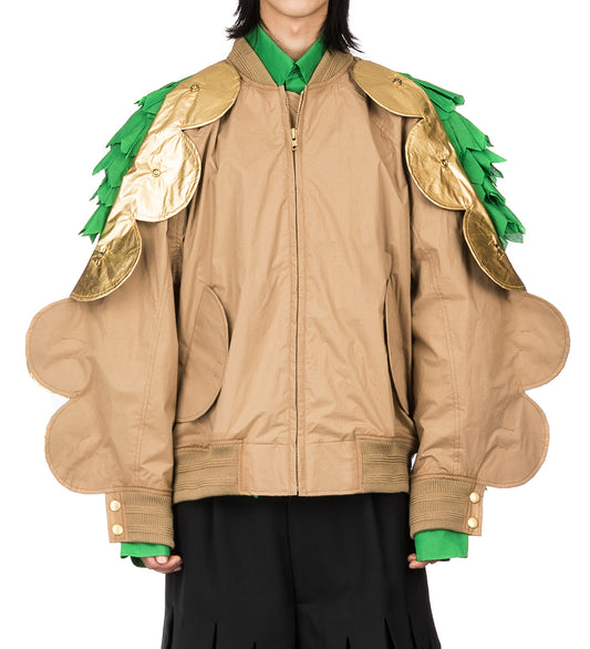 WALTER VAN BEIRENDONCK WINGS OVERSIZED BOMBER TANNIN