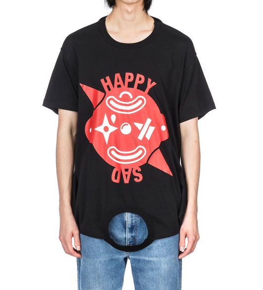 HAPPY/SAD TURNABLE T BLACK