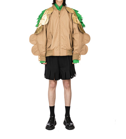 WALTER VAN BEIRENDONCK WINGS OVERSIZED BOMBER TANNIN