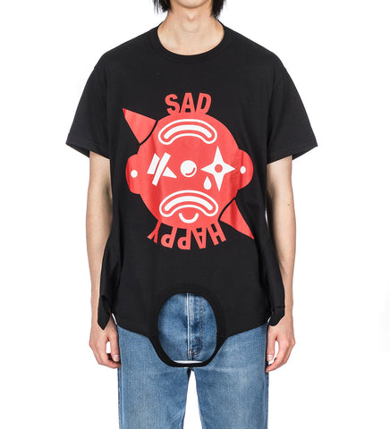 HAPPY/SAD TURNABLE T BLACK