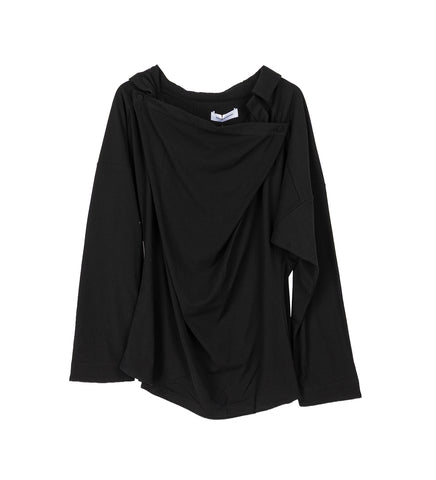 ISKAR DRAPED SHIRT TRUE BLACK