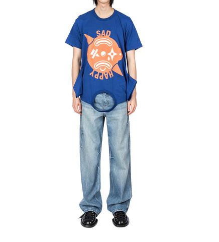 HAPPY/SAD TURNABLE T MAZZARINE BLUE