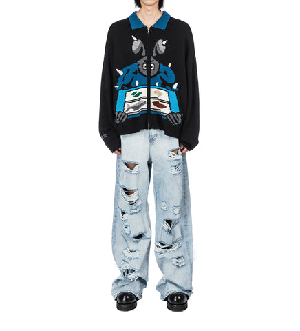 SPACE FOOD CARDIGAN BLACK