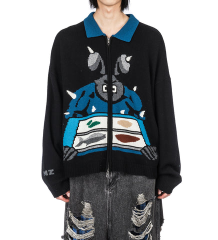 SPACE FOOD CARDIGAN BLACK