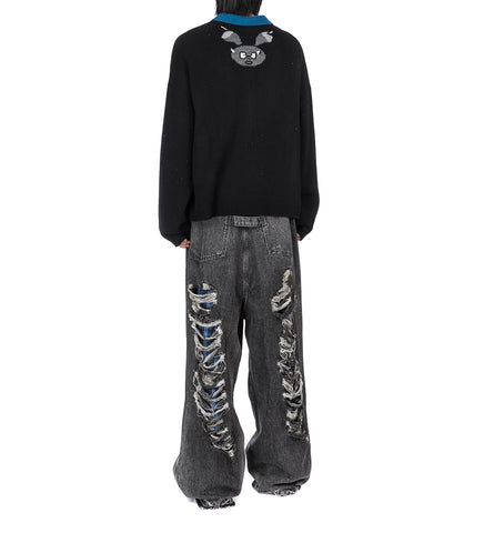 SPACE FOOD CARDIGAN BLACK