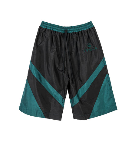 WINDBREAKER SHORTS BLACK GREEN