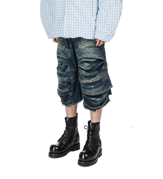 EXPANDABLE SHORTS LIGHT WASH