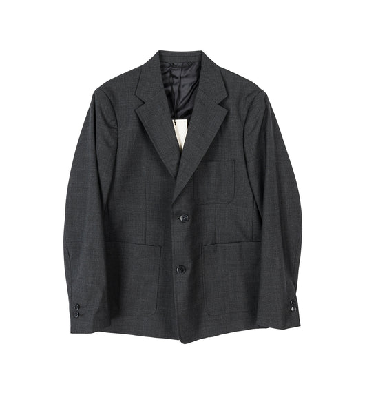 PATCH POCKET BLAZER GREY WOOL