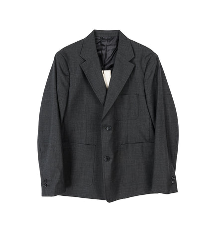 PATCH POCKET BLAZER GREY WOOL