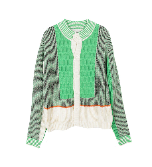 ABUNDANCE CARDIGAN GREEN GREY DENIM