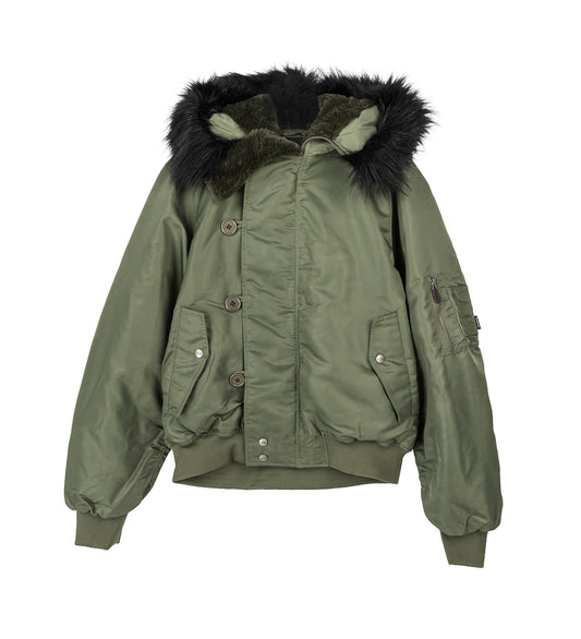 HOODED N-2B BOMBER JACKET GREEN