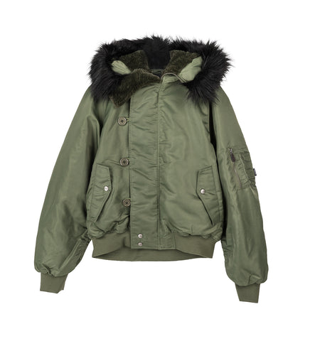 HOODED N-2B BOMBER JACKET GREEN