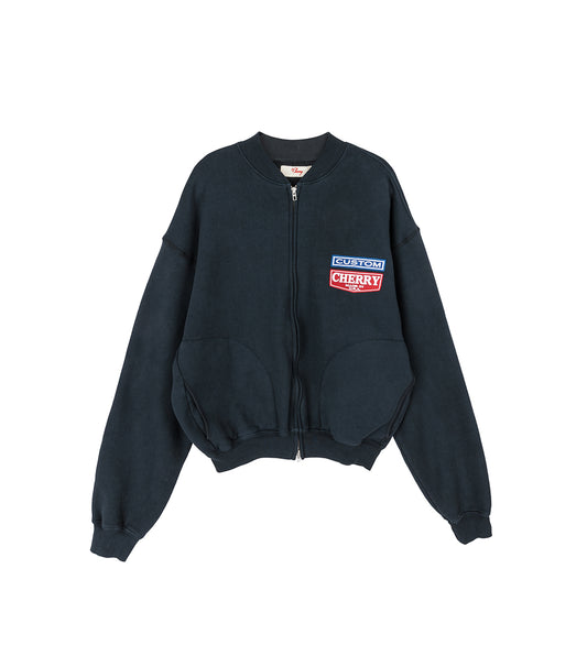 PATCHWORK ZIP CREW BLACK