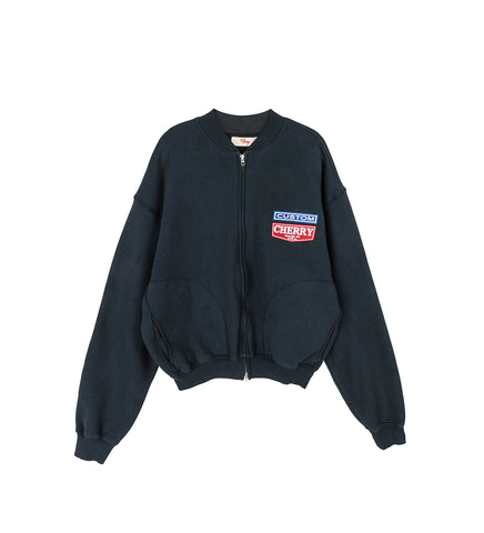 PATCHWORK ZIP CREW BLACK