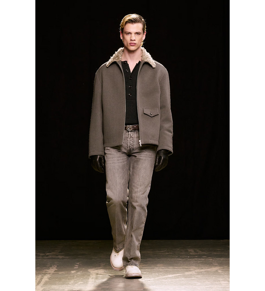 EVOLVED JACKET NIGHT PINE FISHBONE BOUND WOOL