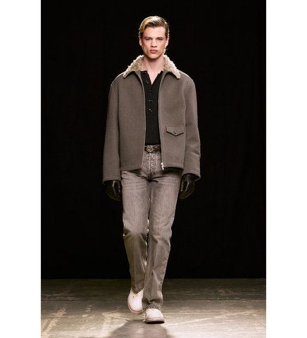 EVOLVED JACKET NIGHT PINE FISHBONE BOUND WOOL